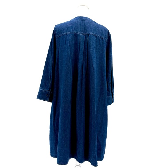 COS Mini Shift Dress Size 8 Denim Long‎ Sleeve Minimalist Clean Basic - Picture 2 of 11